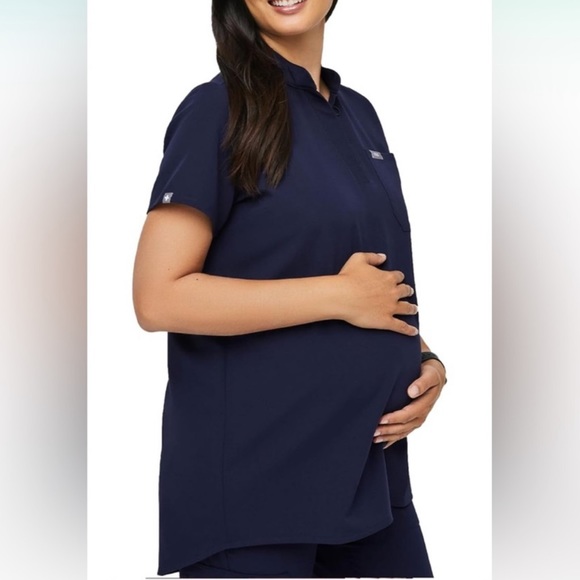 FIGS Kitale Women's W21SW1012 Navy Blue Maternity Scrub Top Size Small - Picture 5 of 10